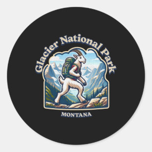 Mountain Goat Hiking At Glacier National Park Classic Round Sticker