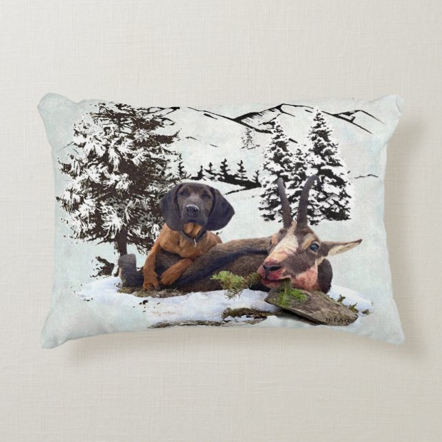 Mountain goat hunting adventure  decorative cushion (Front)