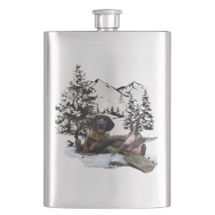 Mountain goat hunting adventure flask