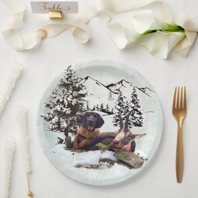 Mountain goat hunting adventure   paper plate (Wedding)