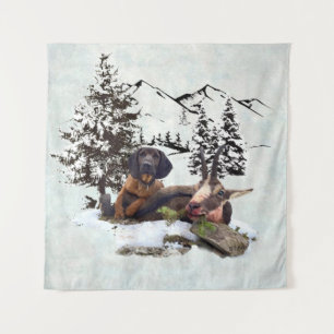 Mountain goat hunting adventure tapestry