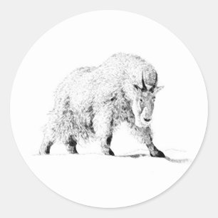 Mountain Goat Logo (line art) Classic Round Sticker