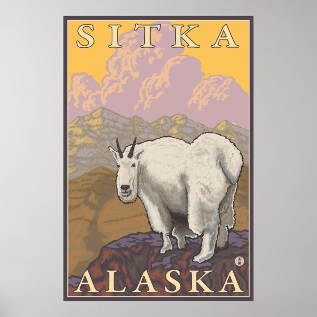 Mountain Goat - Sitka, Alaska Poster (Front)