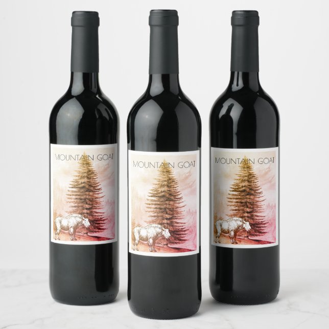 Mountain Goat Wine Label (Bottles)