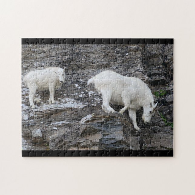 mountain goat with baby jigsaw puzzle (Horizontal)
