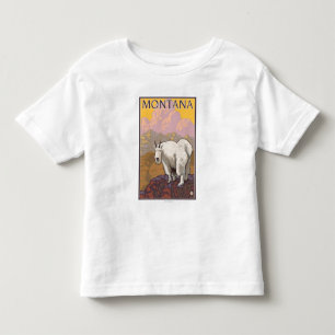Mountain GoatMontanaVintage Travel Poster Toddler T-Shirt