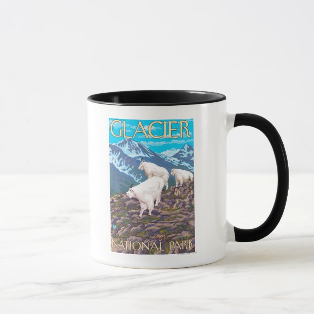Mountain Goats Scene - Glacier National Park, Mug (Right)
