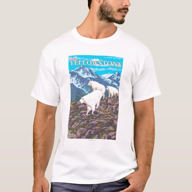 Mountain Goats Scene - West Yellowstone, MT T-Shirt (Front)