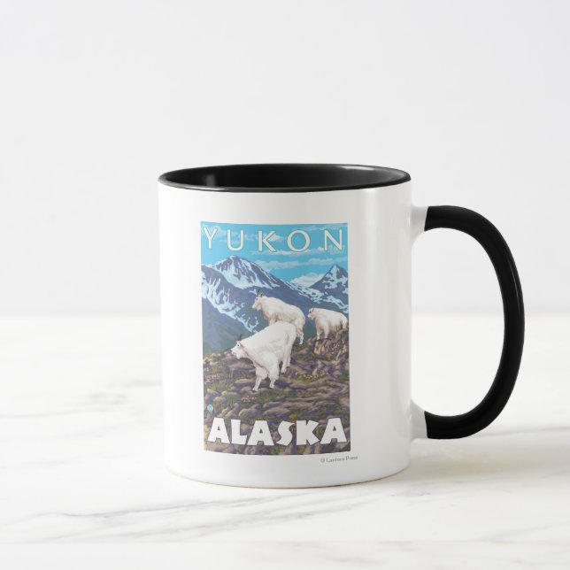 Mountain Goats Scene - Yukon, Alaska Mug (Right)