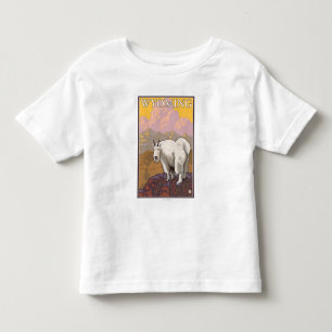 Mountain GoatWyomingVintage Travel Poster Toddler T-Shirt