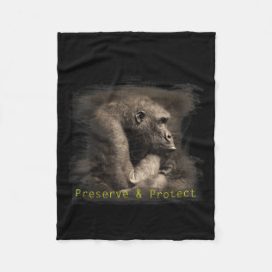 Mountain Gorilla Environmental Protection Conserva Fleece Blanket