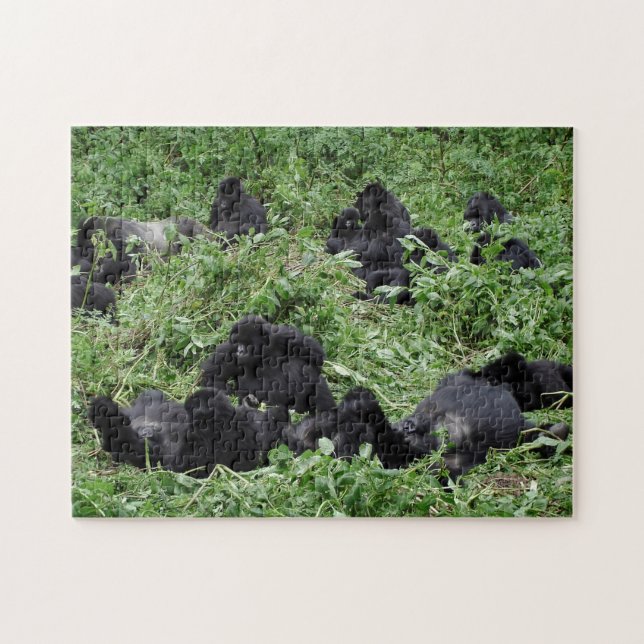 Mountain gorilla group jigsaw puzzle (Horizontal)