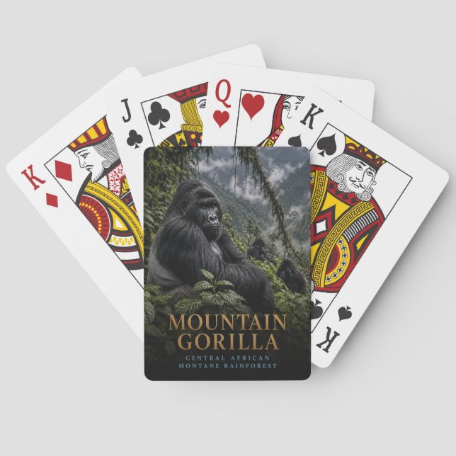 Mountain Gorilla Rainforest ANIMALS Poker Playing Cards (Back)