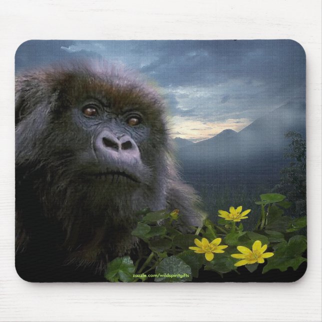 Mountain Gorilla Wildlife-supporter Mousepad (Front)