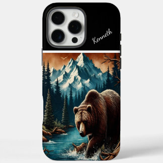 Mountain Grizzly Bear Fishing At Dusk iPhone 16 Pro Max Case