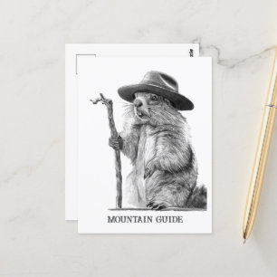 Mountain guide - Whimsical marmot design Postcard
