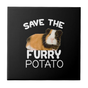 Mountain Guinea Pig - Save Furry Potato Ceramic Tile