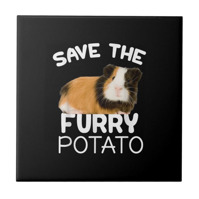 Mountain Guinea Pig - Save Furry Potato Ceramic Tile (Front)
