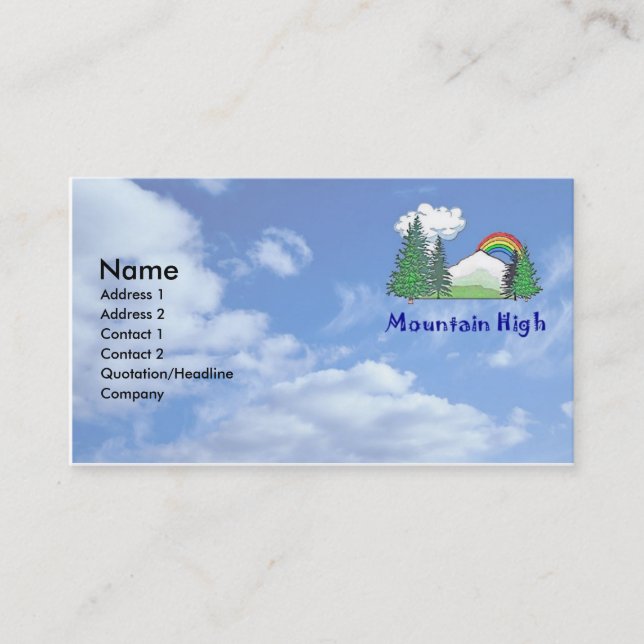 Mountain High Business Card (Front)