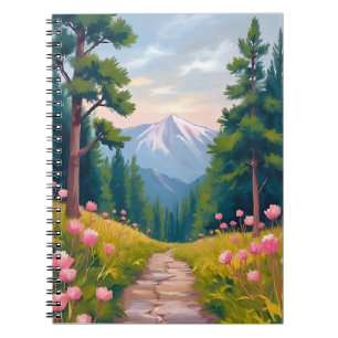 Mountain Hike   Floral Nature Landscape Watercolor Notebook