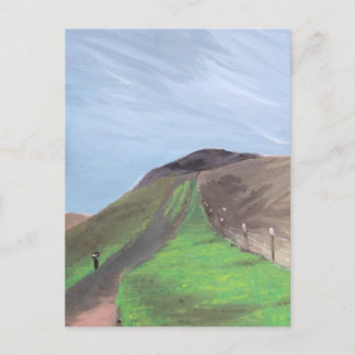 Mountain Hike Painting Print Postcard