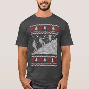 Mountain Hiker Ugly Christmas Hiking Xmas Snow Hik T-Shirt