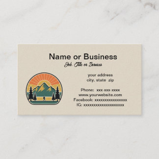 Mountain hiking business card