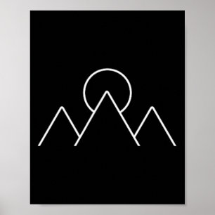Mountain Hiking Camping Minimalsimus Geometric Gif Poster