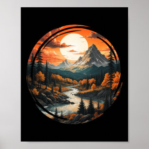 Mountain Hiking Outdoor Nature Wildlife Forest Mou Poster