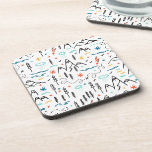 Mountain Hiking Pattern Coaster