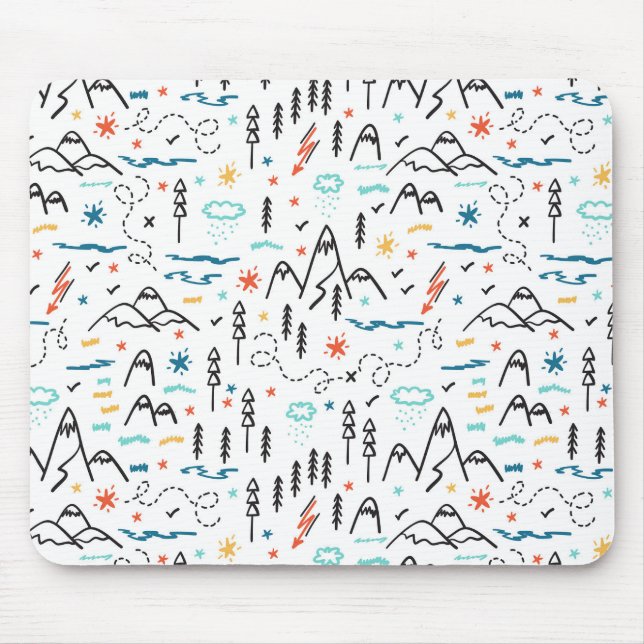 Mountain Hiking Pattern Mouse Pad (Front)