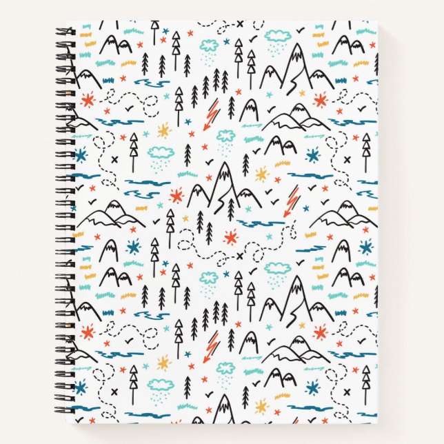 Mountain Hiking Pattern Notebook (Front)