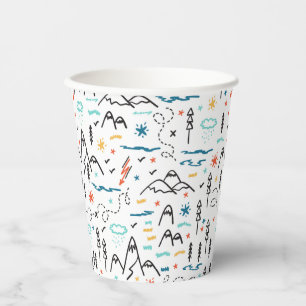 Mountain Hiking Pattern Paper Cups