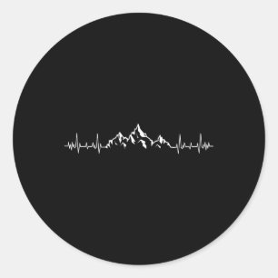 Mountain Hiking - Pulse Heartbeat Hiker Climber Mo Classic Round Sticker