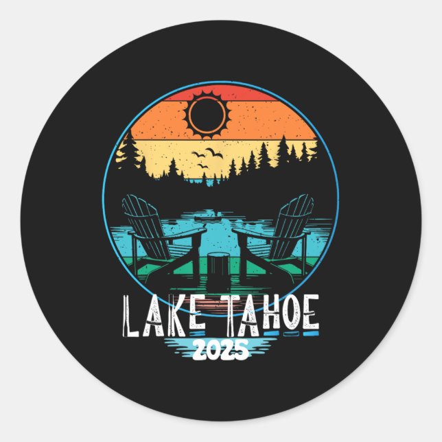 Mountain Hiking Skiing Family Vacation 2025 Trip L Classic Round Sticker (Front)