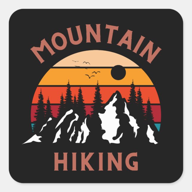 Mountain Hiking Square Sticker (Front)