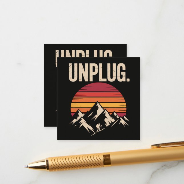 Mountain Hiking Unplug Enclosure Card (Front/Back In Situ)