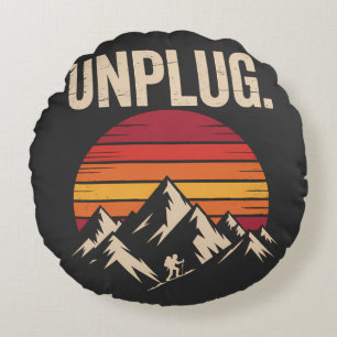 Mountain Hiking Unplug Round Cushion