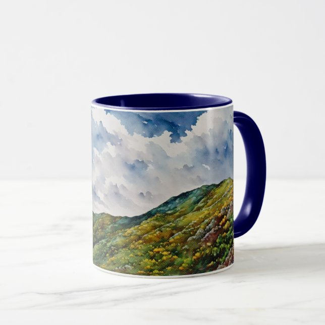 Mountain Hills Landscape Art Mug Cup (Front Right)