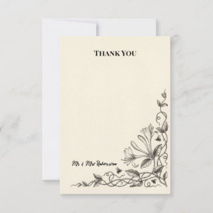 Mountain Honeysuckle Toile Wedding Thank You Card