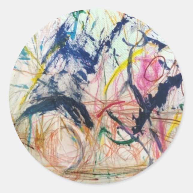 Mountain Horse Abstract Jeff Hankamer Artjunkhaus  Classic Round Sticker (Front)