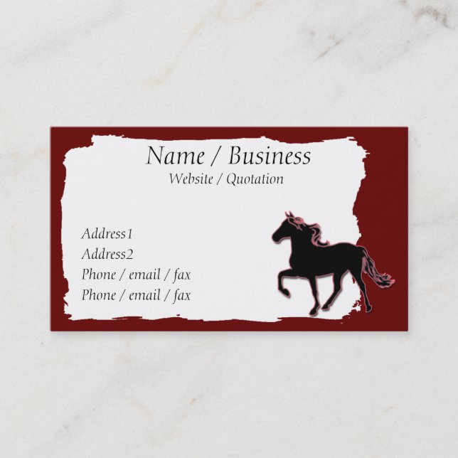 Mountain Horse Banner Profile Business Card (Front)
