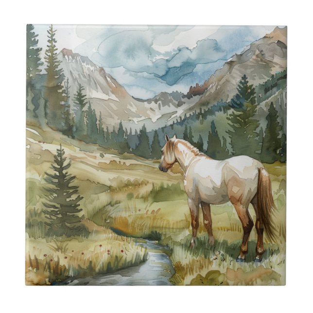 Mountain Horse Ceramic Tile (Front)