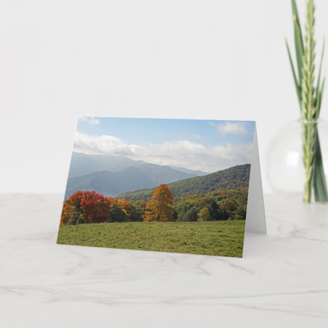 Mountain in Autumn Note Card (Front)