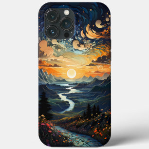 mountain in Pointillism iPhone / iPad case