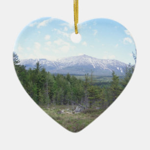 Mountain in the woods ceramic ornament