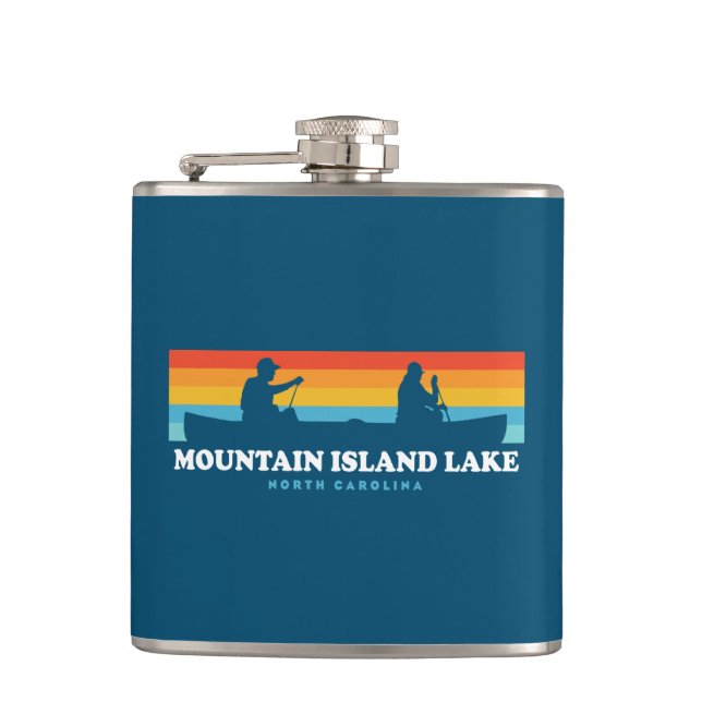 Mountain Island Lake North Carolina Canoe Hip Flask (Front)