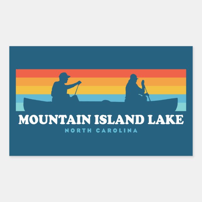 Mountain Island Lake North Carolina Canoe Rectangular Sticker (Front)