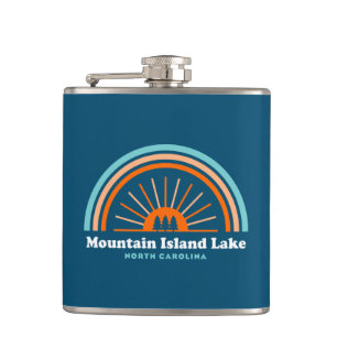 Mountain Island Lake North Carolina Rainbow Hip Flask