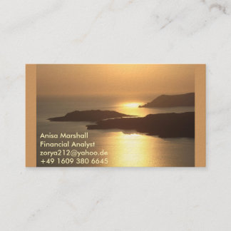 Mountain Island Sunset-Santorini Business Card